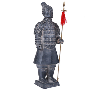 兵马俑配兵器戈办公室书房摆件旅游纪念品兵马俑特色工艺品摆件