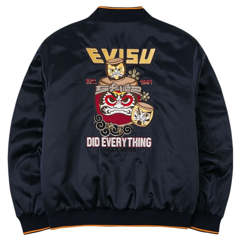 EVISU福神男达摩刺绣横须贺外套