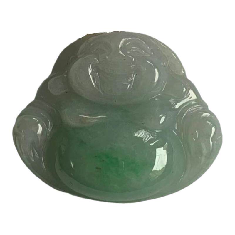 缅甸玉佛翡翠吊坠绿飘花绿色佛公