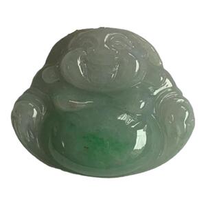 缅甸玉佛翡翠吊坠绿飘花绿色佛公