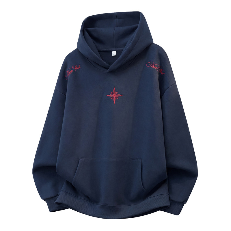 STA秋冬星芒刺绣重磅连帽卫衣