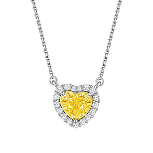 ENZO「商场同款」18K金镶心形黄钻钻石项链女EZU2828新春礼物