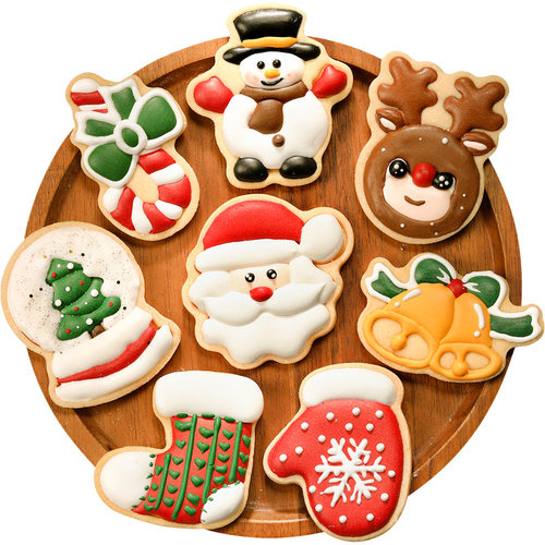 圣诞饼干模具姜饼人diy材料糖霜曲奇翻糖烘焙圣诞节老人树屋家用