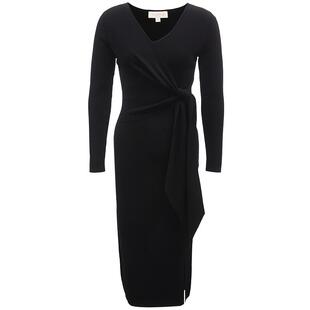 Vero Moda奥莱连衣裙秋季新款优雅气质V领针织修身中长裙子流行