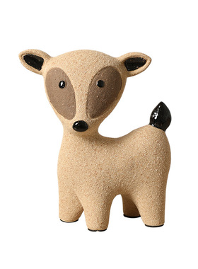 现代侘寂抽象动物卡通陶瓷摆件