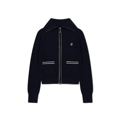 MARITHE女士翻领拉链毛衣