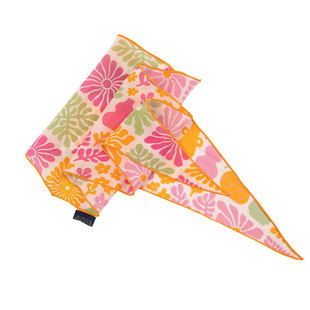 摇曳珊瑚丨100%桑蚕丝热带印花百搭三角围巾女2026新款丝巾菱形巾