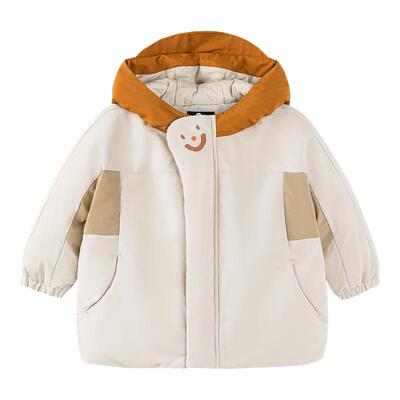 迷你巴拉三防发热男女童防风雪拒油污后背蓄热里布连帽羽绒服冬新