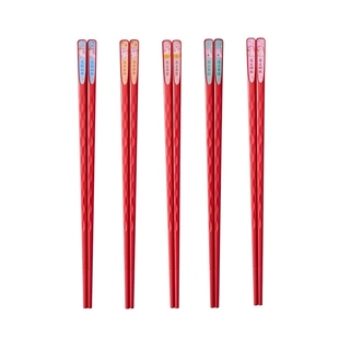 新款喜庆红色马年合金筷子家用防霉防潮高档上档次食品级新年好运