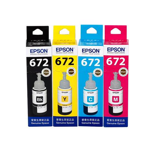 爱普生 T672系列原装四色墨水L130 L220 L310 L313 L360 L380 L383  L385 L455 L485 L551 L565 L1300 ZH .
