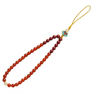 【普陀山官方】天然南红玛瑙手机链挂手腕紫金砂包包挂件水晶手链