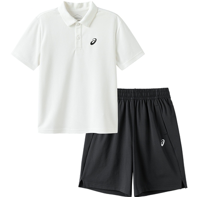 ASICS/亚瑟士儿童26年夏季新款吸湿速干运动弹力短袖polo针织套装