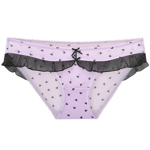 3件129|商场同款MYBODY内裤女抗菌棉质底裆甜美蕾丝荷叶边三角裤