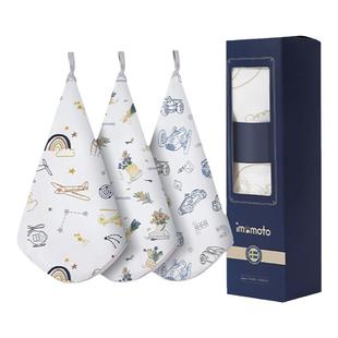 imomoto婴儿纯棉纱布围嘴口水巾手帕小方巾儿童宝宝洗脸毛巾汗巾