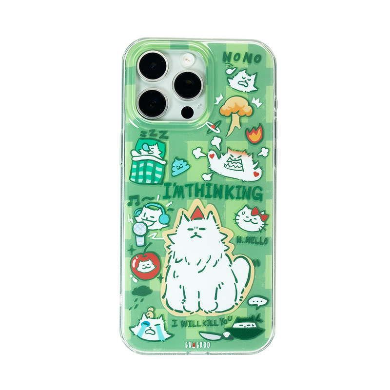 瓜咕噜「俺寻思」超有想法！原创手机壳适用苹果16ProMax光面可爱iphone15pro卡通拼贴双层保护壳14新款
