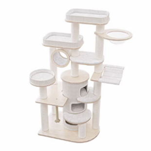 蜜罐猫 爬架猫窝猫树一体大型木质猫架多层猫别墅剑麻桶220216pro