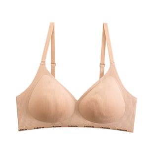 螺纹字母撞色小胸聚拢显大红色内衣女本命年结婚收副乳防下垂文胸