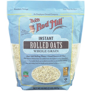 鲍勃红磨坊燕麦麸皮即食早餐晚餐健身代餐食品美国进口即食燕麦片