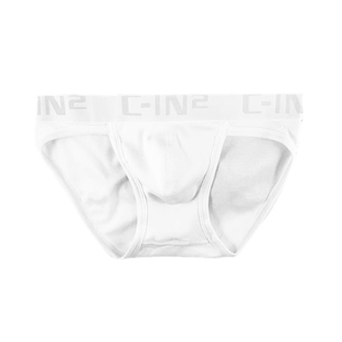 低腰男士纯棉纯色黑白三角裤吊环款青年性感运动透气舒适内裤cin2