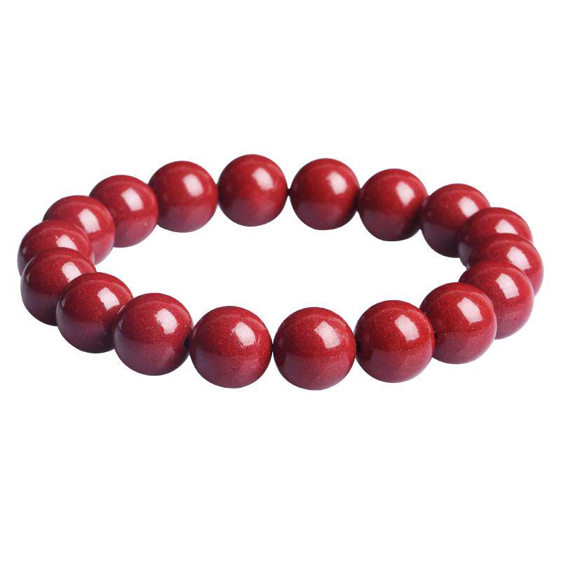 天然原矿朱砂手串女本命年护身符六字真言转运珠佛珠手链男士礼物