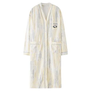 浪莎带胸垫睡裙女士春秋款纯棉长袖睡衣连衣裙全棉开衫家居服