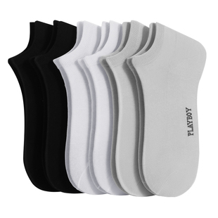 花花公子袜子男短袜7a抗菌防臭纯棉男款夏季薄款浅口船袜男士全棉