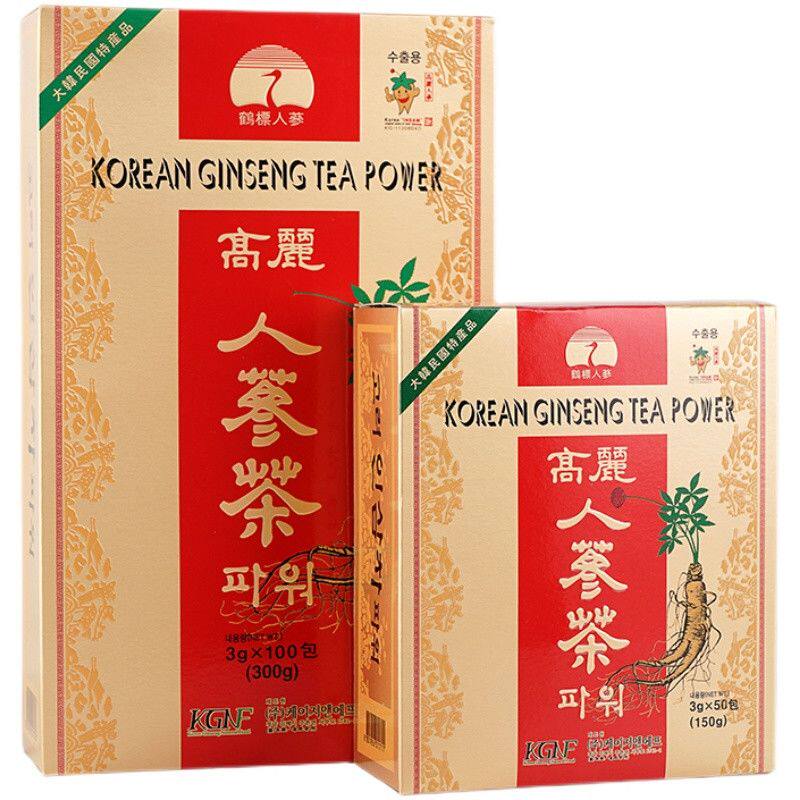 韩国茶进口鹤标高丽人参茶颗粒冲饮 礼盒茶纸盒便携小包装 150克