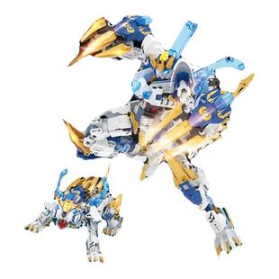 2026新款四神兽机甲积木拼装儿童玩具男孩益智变形高达机器人金刚