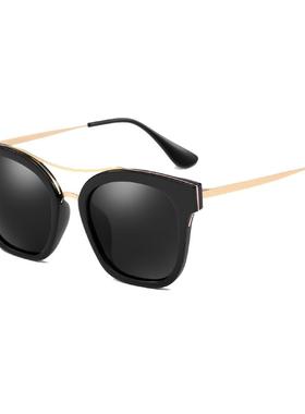 时尚个性太阳镜女黑色长脸显瘦