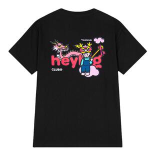 NELY小尼力国潮ins设计感龙年印花纯棉短袖t恤男女夏季2026本命年