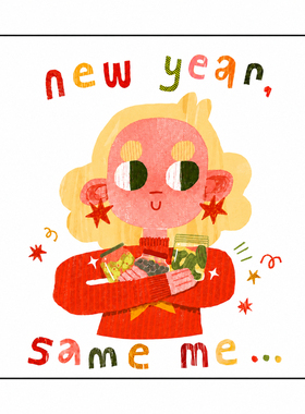 新年插画展现喜庆艺术家居氛围