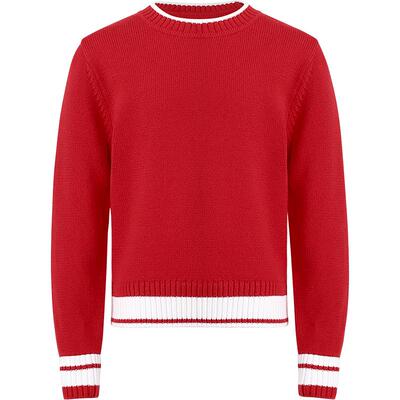 本来BENLAI男女童新年圆领撞色针织衫上衣2026春季新款BTT960004