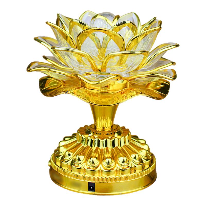 黄光暖光莲花灯电子供灯长明灯佛前供灯荷花灯佛灯佛堂灯不变色