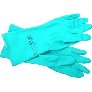 ansell37-176手套劳保防腐蚀耐酸碱耐磨丁腈橡胶洗碗家务防化手套