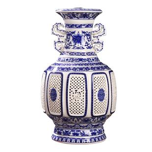 景德镇仿古陶瓷酒瓶 3斤5斤装青花镂空瓷王 三斤五斤密封家用酒坛