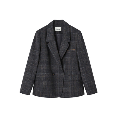 indicia标记商场同款2026春新款简约时尚通勤格纹西装 F2A6XZ045N