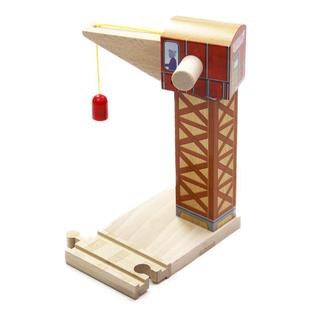 木质火车轨道塔吊配件吊车木头起重机升降机男孩儿童木制玩具吊机