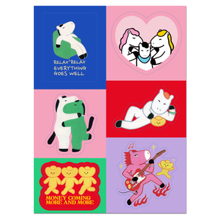 yizihome2026马年原创彩色不干胶贴纸新年手机壳装饰表情小贴纸