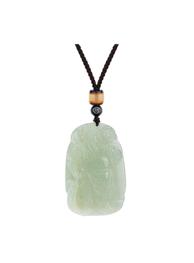 和田玉关公大牌财神吊坠女款