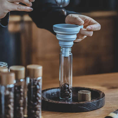 木盖咖啡豆分装瓶茶叶密封罐玻璃试管展示架咖啡粉手串收纳储存罐
