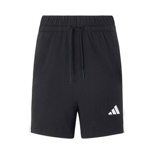 adidas阿迪达斯三叶草拉绳腰身五分裤夏女三条纹针织短裤JW5109