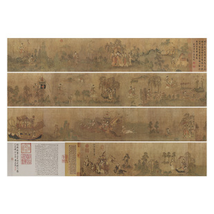 顾恺之洛神赋图长卷画心微喷古画国画绢高清复制原版山水画卷轴