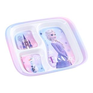 迪士尼儿童餐具餐盘分格女孩3岁6爱莎防烫A5幼儿园宝宝吃饭专用碗