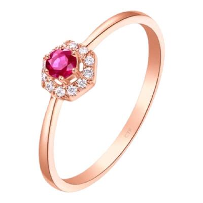 enzo18K金红宝石钻石戒指