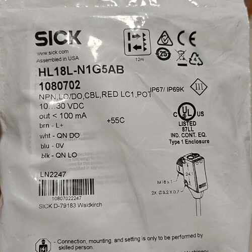 溢价-SICK 激光传感器，型号HL18L-N1G5AB货号108