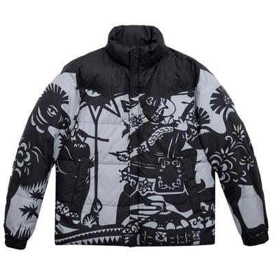 时尚立领花纹舒暖御寒鸭绒外套