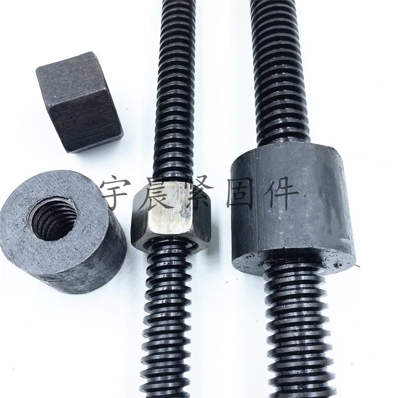 45#钢梯形扣丝杆 定制圆螺母螺杆套装T型丝杠方牙粗牙正丝反丝