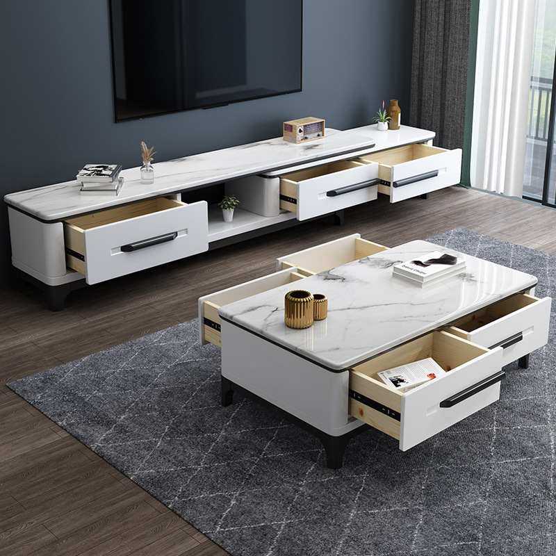 岩板板式茶几电视柜组合北欧现代小户型简约茶几收纳客厅家具,住宅家具,茶几+电视柜,淘宝优惠券,粉丝福利购,淘宝优惠卷