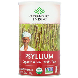 生酮Organic India洋车前子壳助便秘Organic whole husk psyllium
