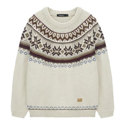 提花圆领魏哲鸣费尔岛针织衫毛衣